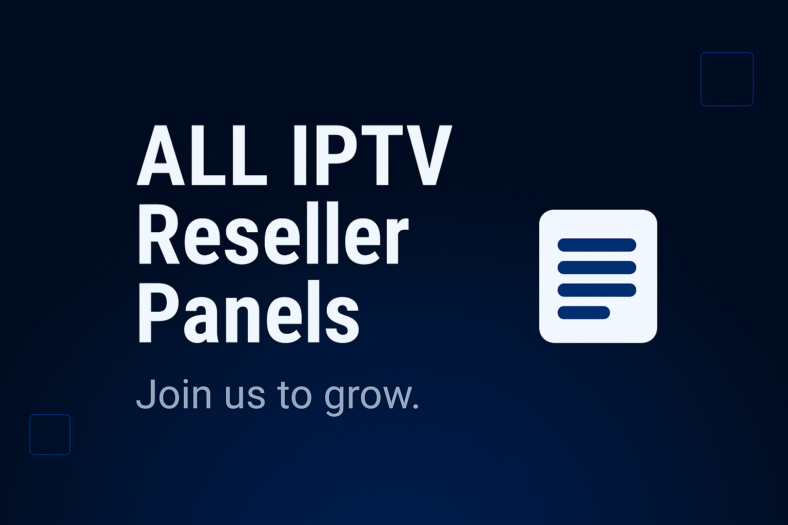 IPTV Reseller Panels